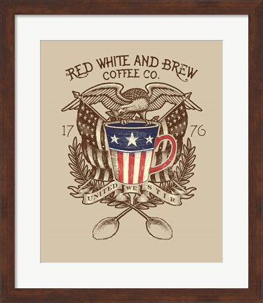 Framed Red, White &amp; Brew Print