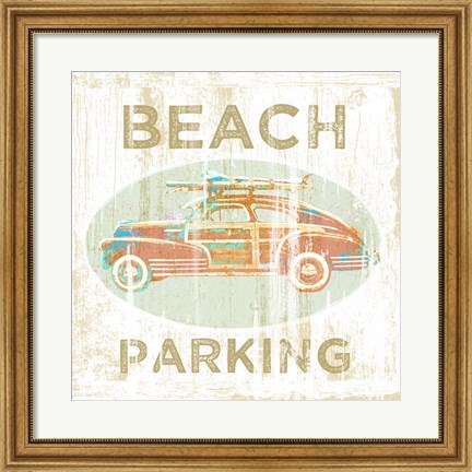 Framed Beach Parking Print