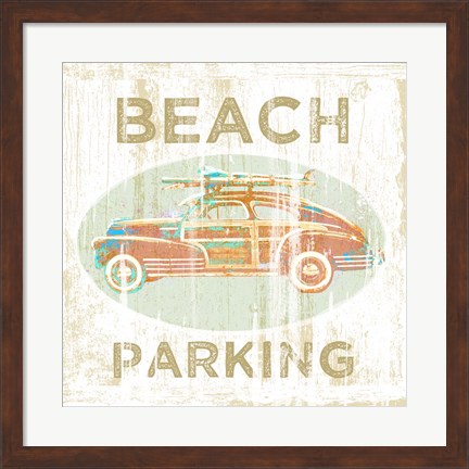 Framed Beach Parking Print