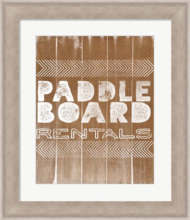 Framed Paddle Board Rentals Print