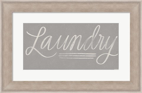 Framed Laundry Chalkboard - Gray Print