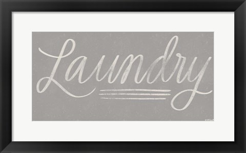 Framed Laundry Chalkboard - Gray Print