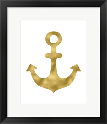 Framed Gold Anchor Print