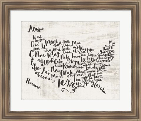 Framed Scripted Map Print