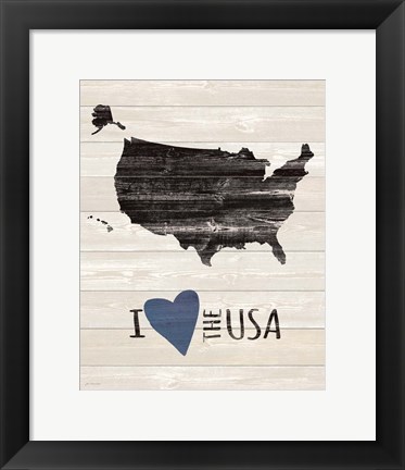 Framed I Heart the USA Print