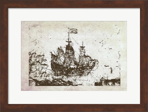 Framed Primitive Frigate I Print