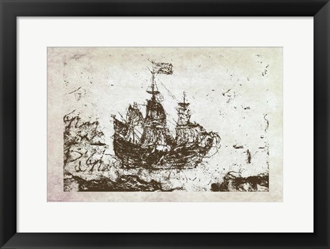 Framed Primitive Frigate I Print