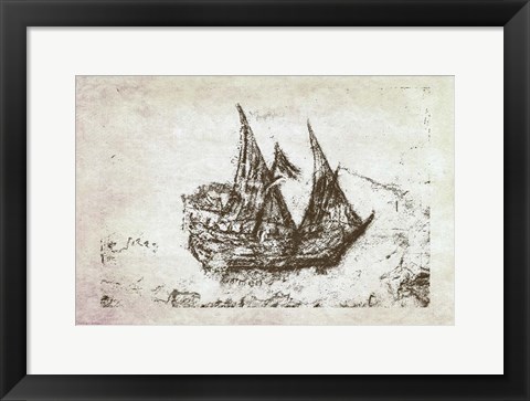 Framed Primitive Frigate III Print