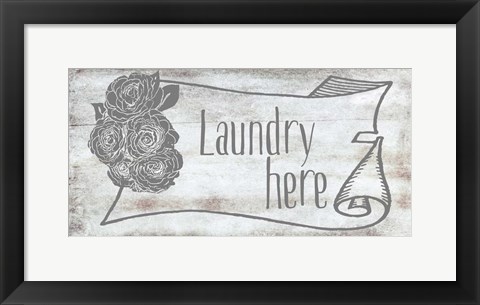 Framed Laundry Here Print