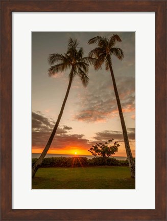 Framed Sunset Palms II Print