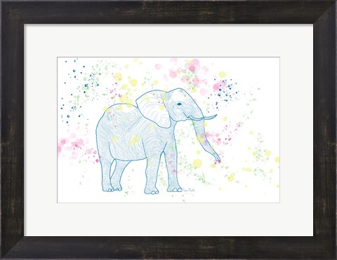 Framed Happy Elephant II Print