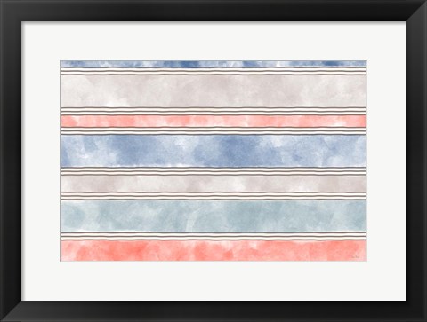 Framed Coastal Stripe I Print