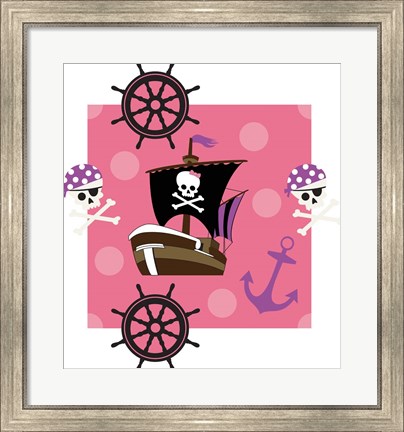 Framed Ahoy Pirate Girl I Print