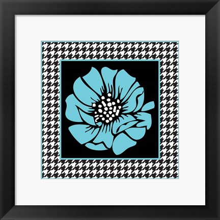 Framed Bold Turquoise Flower XI Print