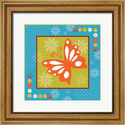 Framed Butterflies and Blooms Playful XII Print