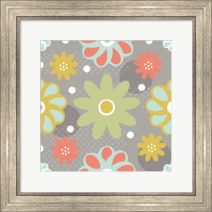 Framed Butterflies and Blooms Tranquil IV Print