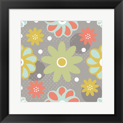 Framed Butterflies and Blooms Tranquil IV Print