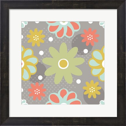 Framed Butterflies and Blooms Tranquil IV Print