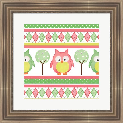 Framed Hoot Pink IV Print