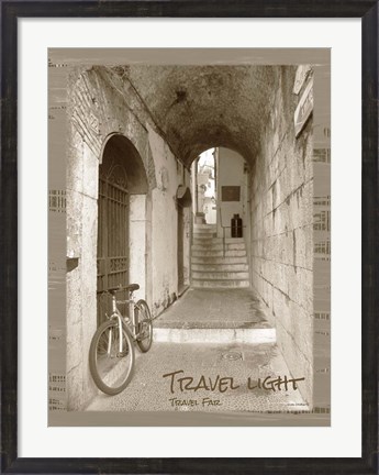Framed Travel Light Sepia Print