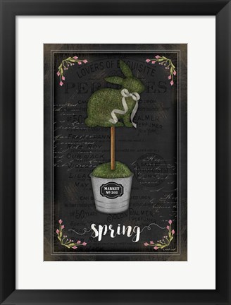 Framed Topiary Bunny Print