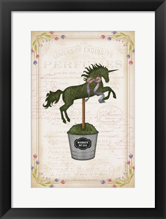 Framed Topiary Unicorn II Print