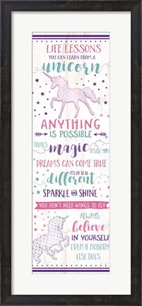 Framed Life Lessons from a Unicorn Print