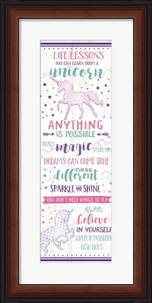 Framed Life Lessons from a Unicorn Print