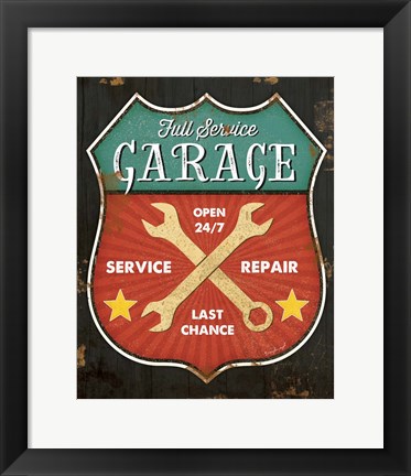 Framed Full Service Garage Print