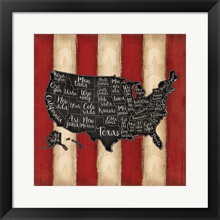 Framed United States II Print