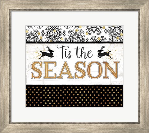 Framed Tis the Season (black &amp; gold) Print