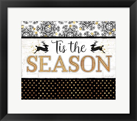 Framed Tis the Season (black &amp; gold) Print