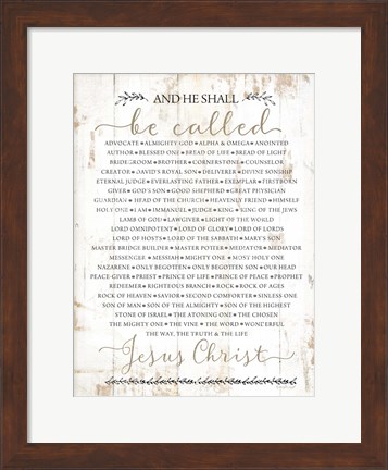 Framed Names of Christ Print