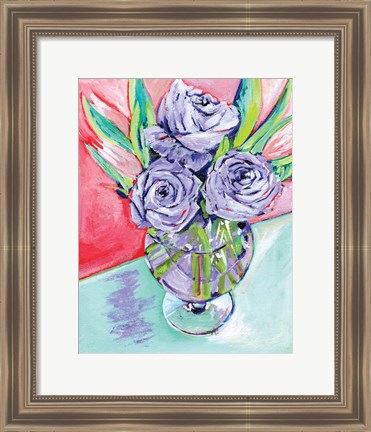 Framed Purple Rose Print