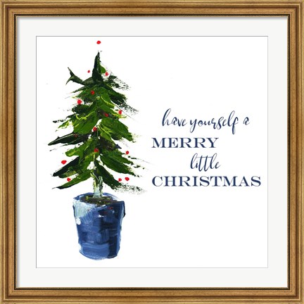 Framed Merry Little Christmas Tree Print