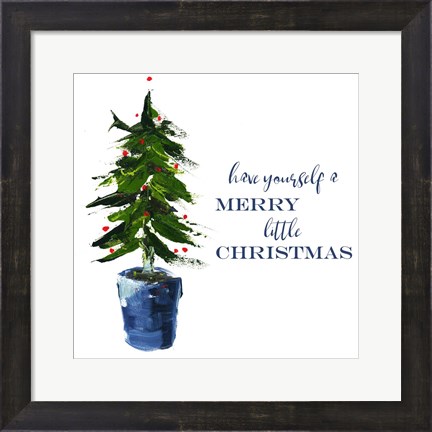 Framed Merry Little Christmas Tree Print