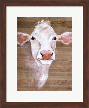 Framed White Cow Print