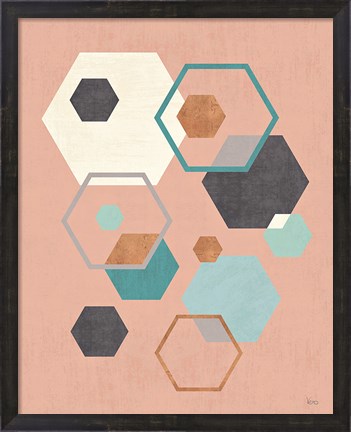 Framed Abstract Geo III Pink Print