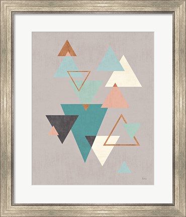 Framed Abstract Geo II Gray Print