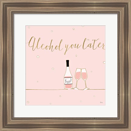 Framed Underlined Bubbly VIII Pink Print