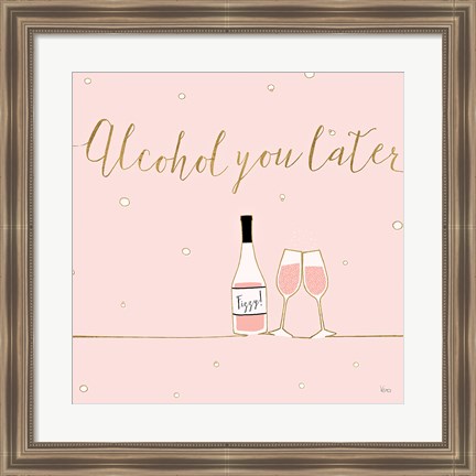 Framed Underlined Bubbly VIII Pink Print