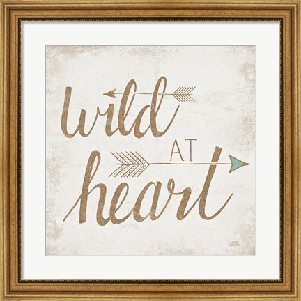 Framed Wild at Heart Beige Print