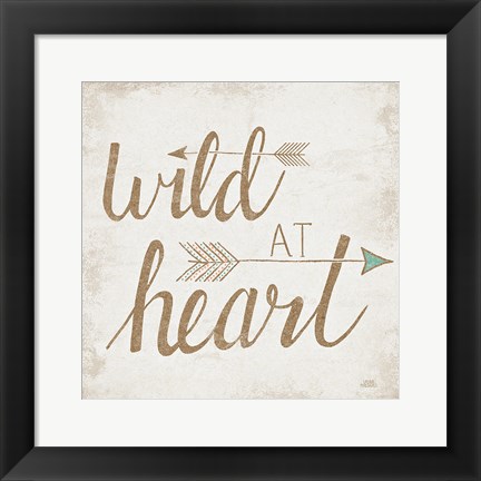 Framed Wild at Heart Beige Print