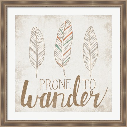 Framed Prone to Wander Beige Print