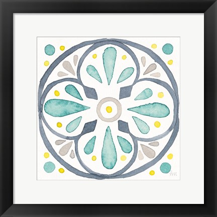 Framed Garden Getaway Tile VI White Print