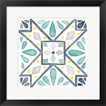 Framed Garden Getaway Tile IX White Print