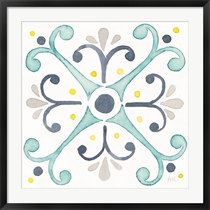 Framed Garden Getaway Tile III White Print