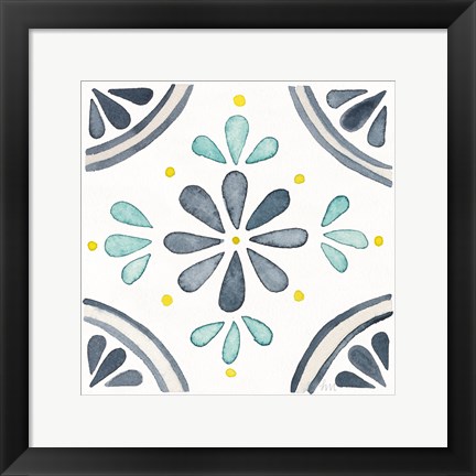 Framed Garden Getaway Tile I White Print