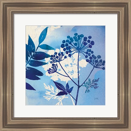 Framed Blue Sky Garden I Print