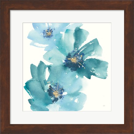 Framed Teal Cosmos IV Print